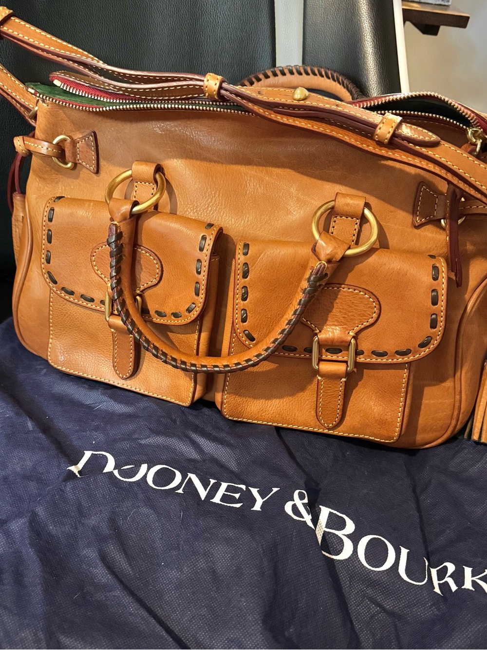 Dooney & Bourke  Leather Double-Pocket Satchel Brand New